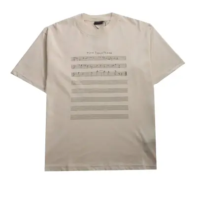 Balenciage limited edition musical note T-Shirts beige 01