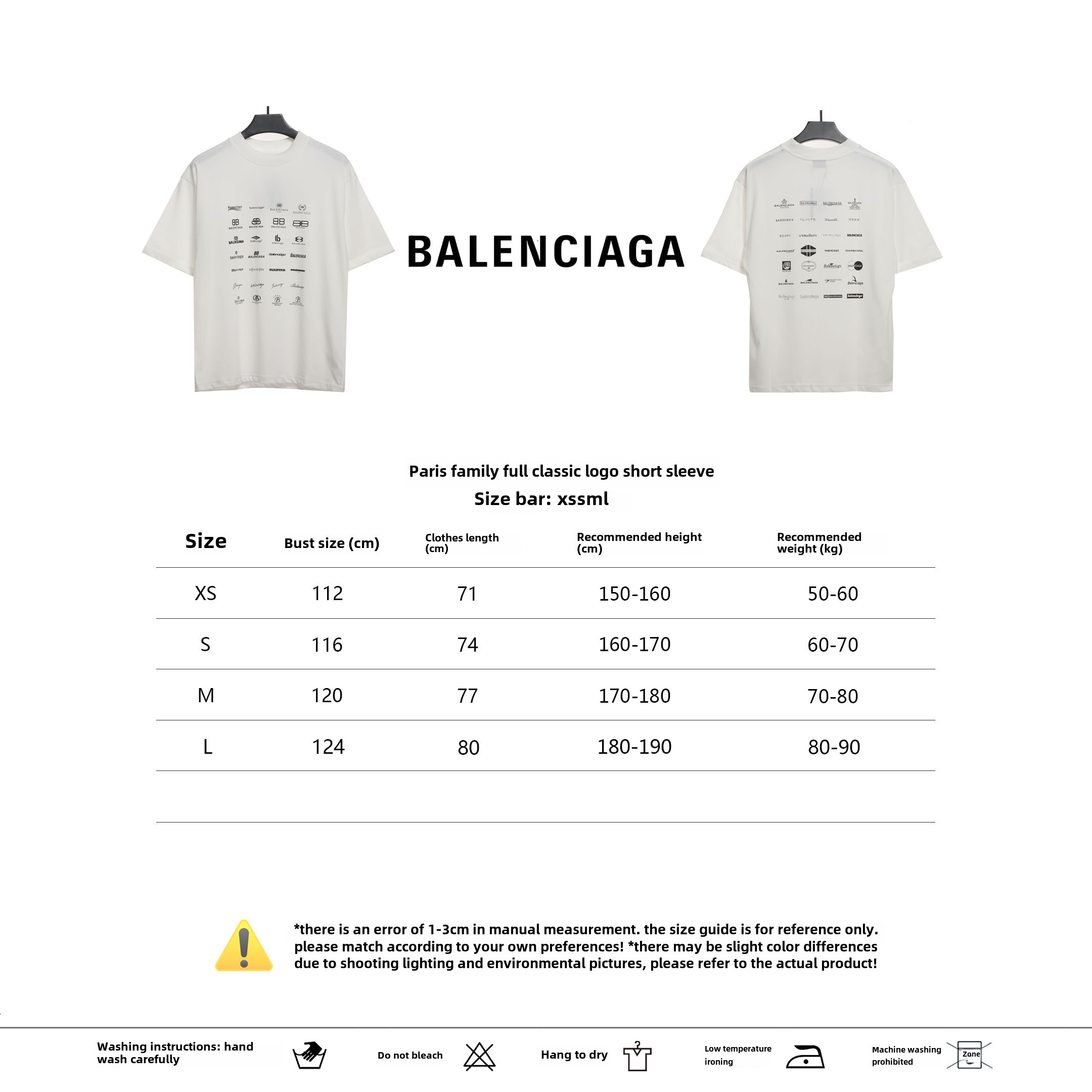 Balenciaga Manchu classic logo T-Shirts 3