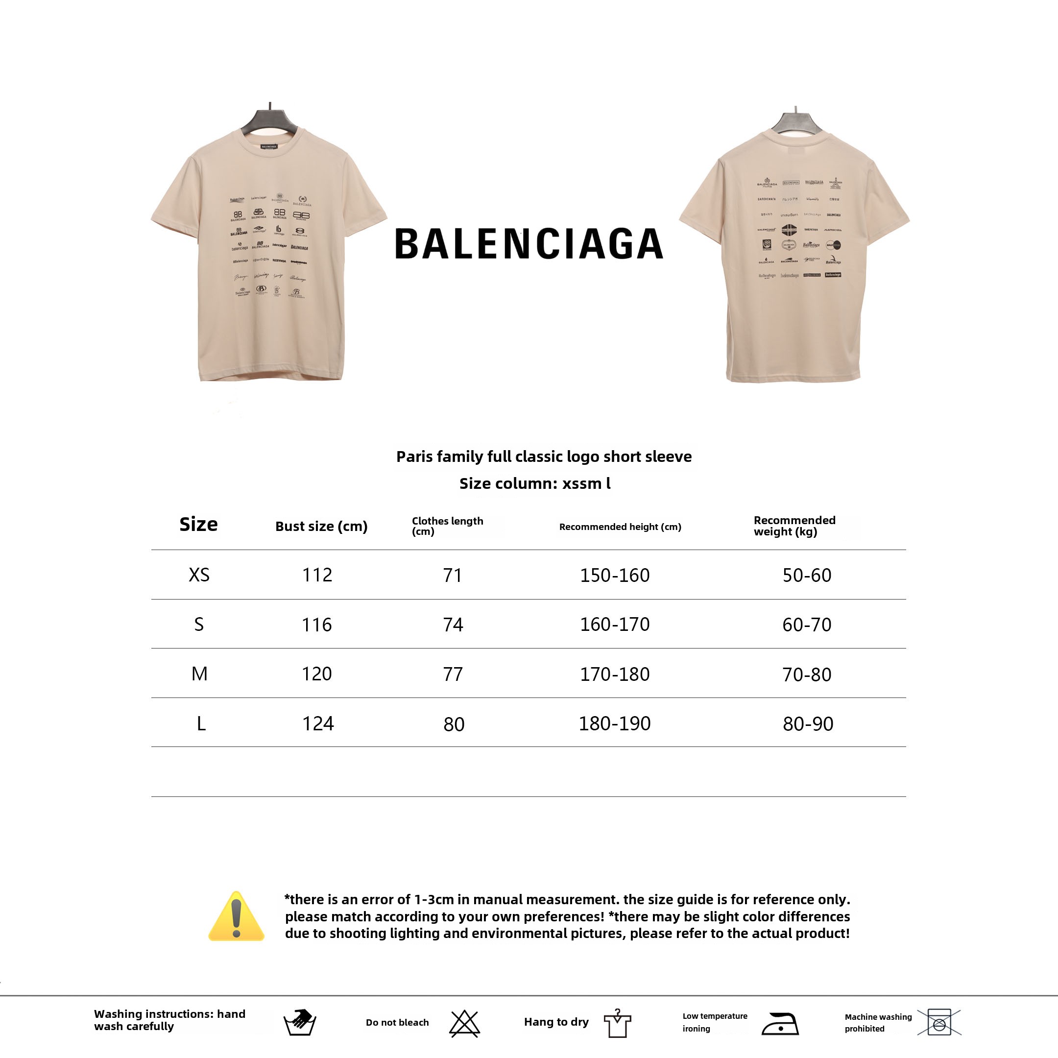 Balenciaga Manchu classic logo T-Shirts 4