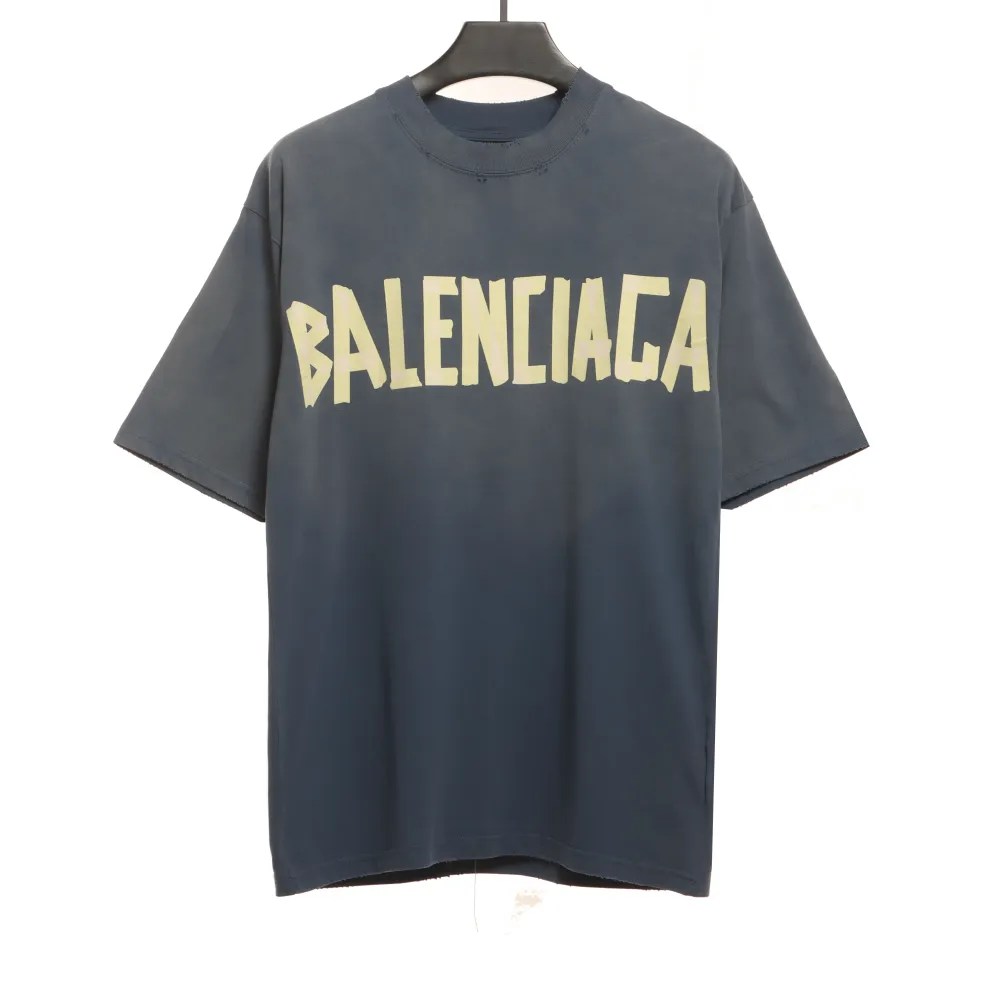  Balenciage masking tape T-Shirts blue