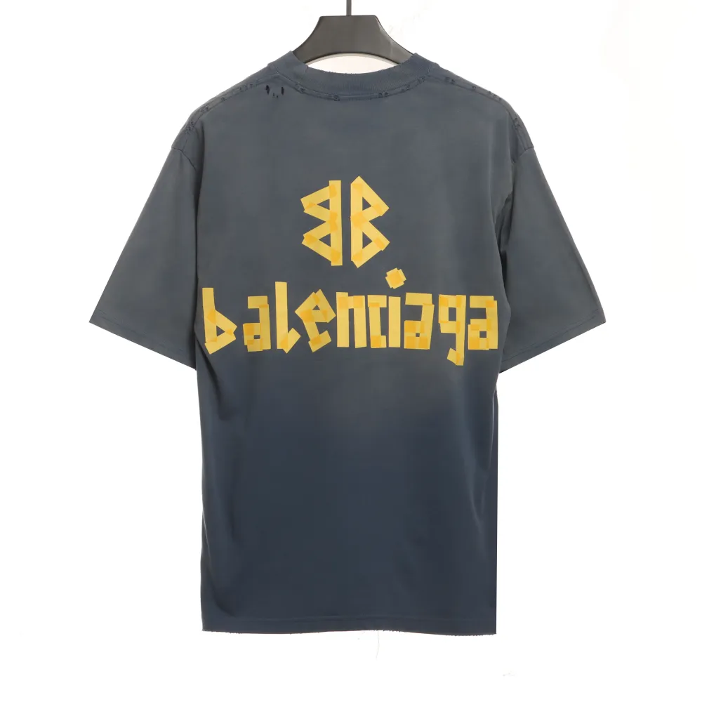  Balenciage masking tape T-Shirts blue