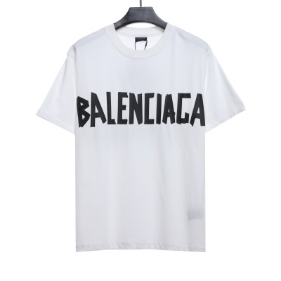  Balenciage masking tape T-Shirts white black tape 01