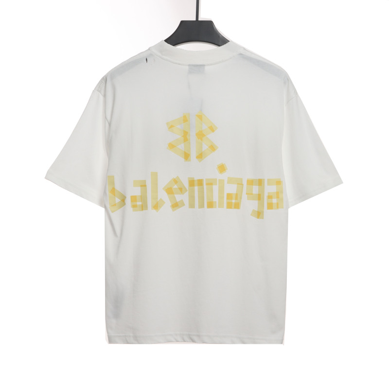  Balenciage masking tape T-Shirts white yellow tape
