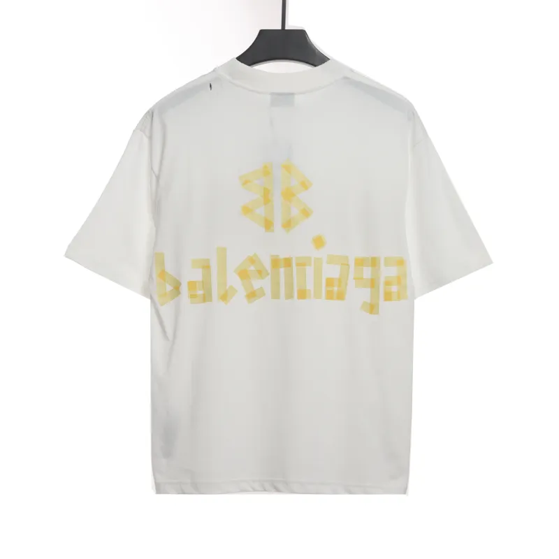  Balenciage masking tape T-Shirts white yellow tape