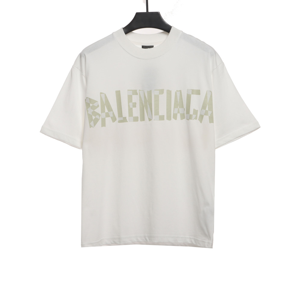  Balenciage masking tape T-Shirts white yellow tape