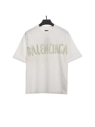 Balenciaga masking tape T-Shirts white yellow tape 01