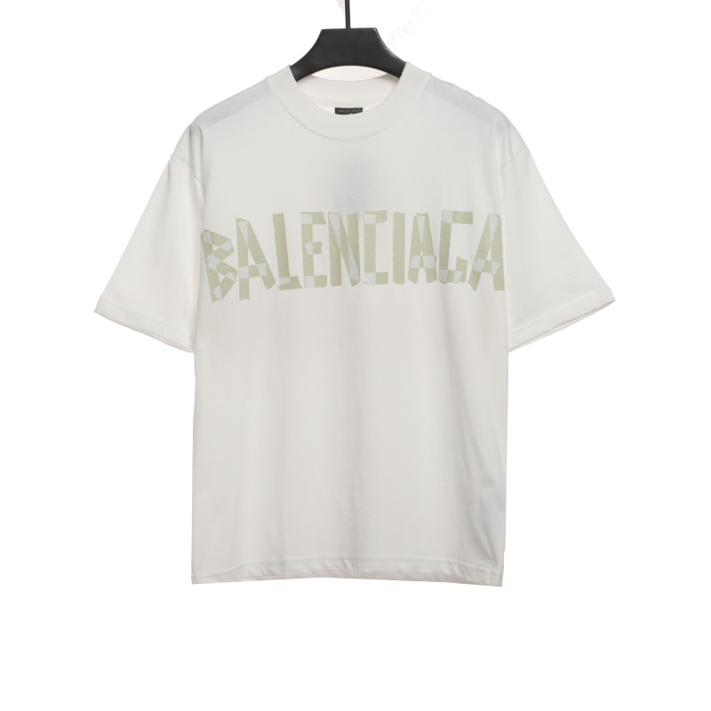  Balenciage masking tape T-Shirts white yellow tape