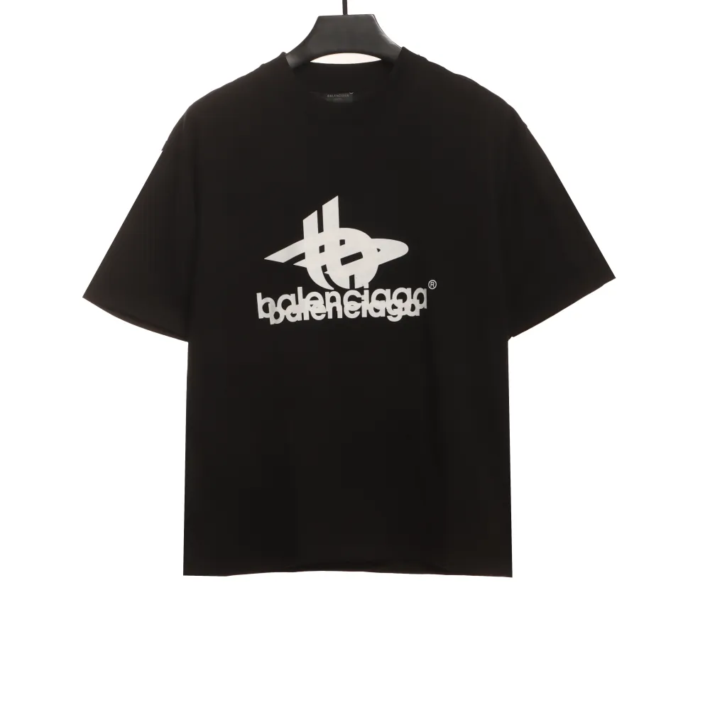  Balenciage Overlap LOGO T-Shirts Black