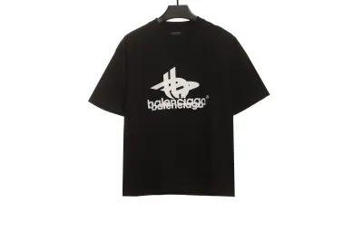 Balenciaga Overlap LOGO T-Shirts Black 01