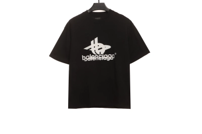 Balenciaga Overlap LOGO T-Shirts Black 01