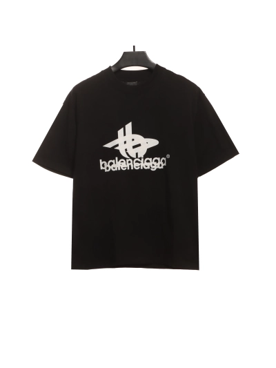 Balenciaga Overlap LOGO T-Shirts Black 01