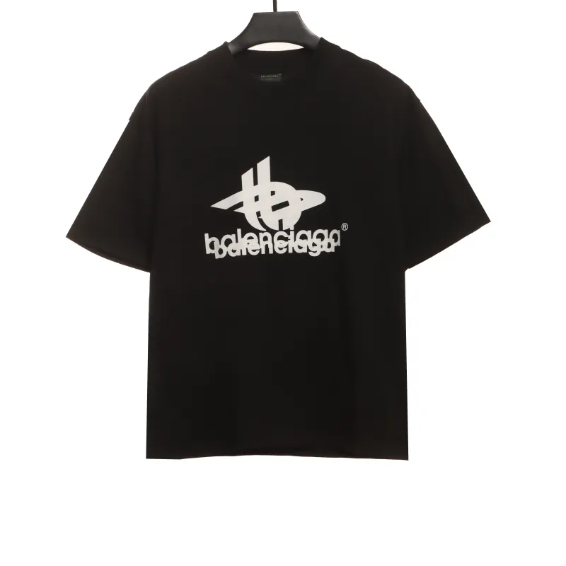  Balenciage Overlap LOGO T-Shirts Black