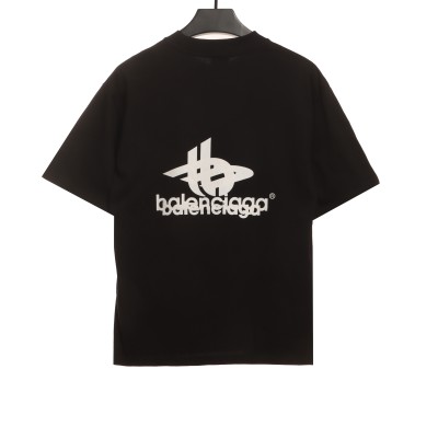  Balenciage Overlap LOGO T-Shirts Black 02