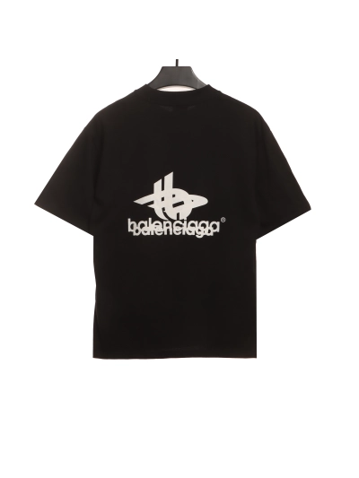 Balenciaga Overlap LOGO T-Shirts Black 02