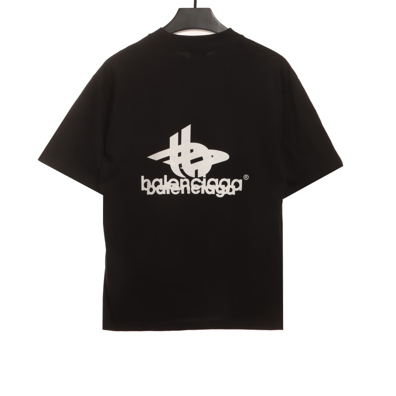 Balenciage Overlap LOGO T-Shirts Black