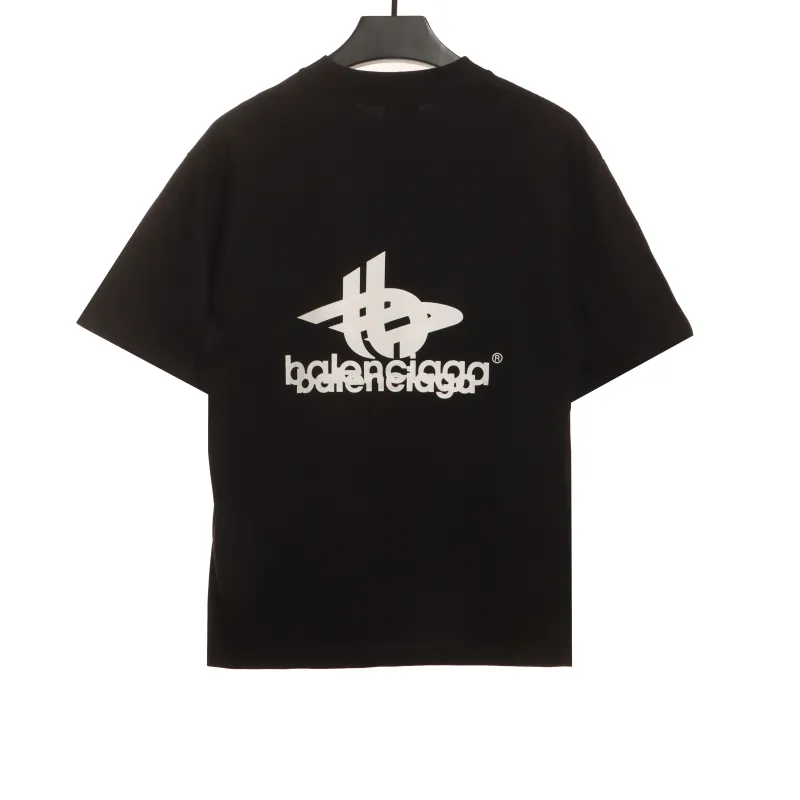  Balenciage Overlap LOGO T-Shirts Black