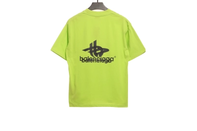 Balenciaga Overlap LOGO T-Shirts Green 02