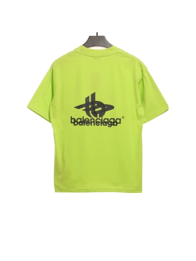 Balenciaga Overlap LOGO T-Shirts Green 02