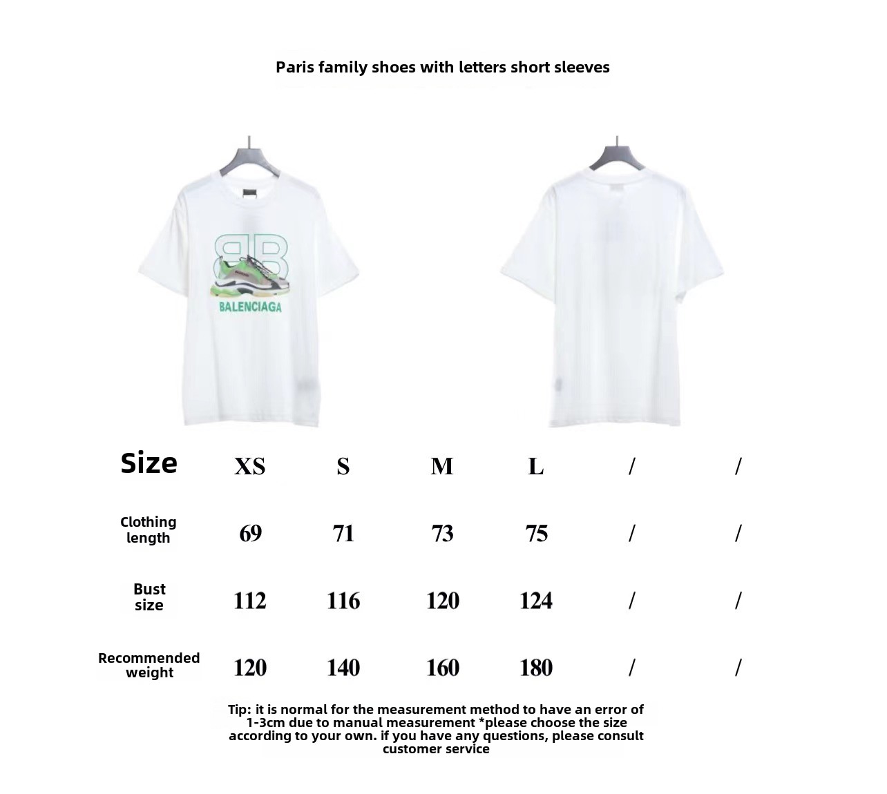 Balenciaga shoes letter T-Shirts 2