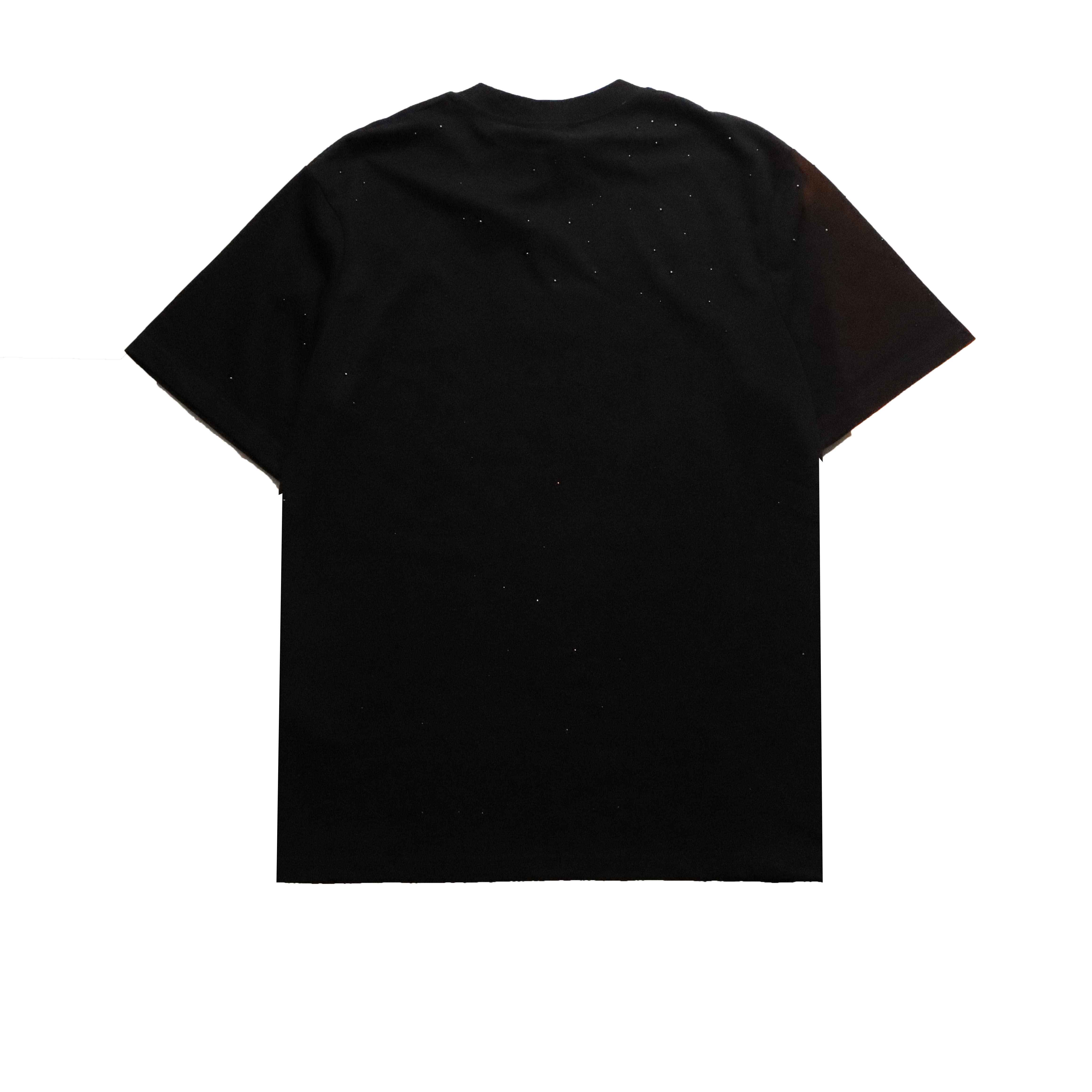 Balenciage starry rhinestone T-Shirts black