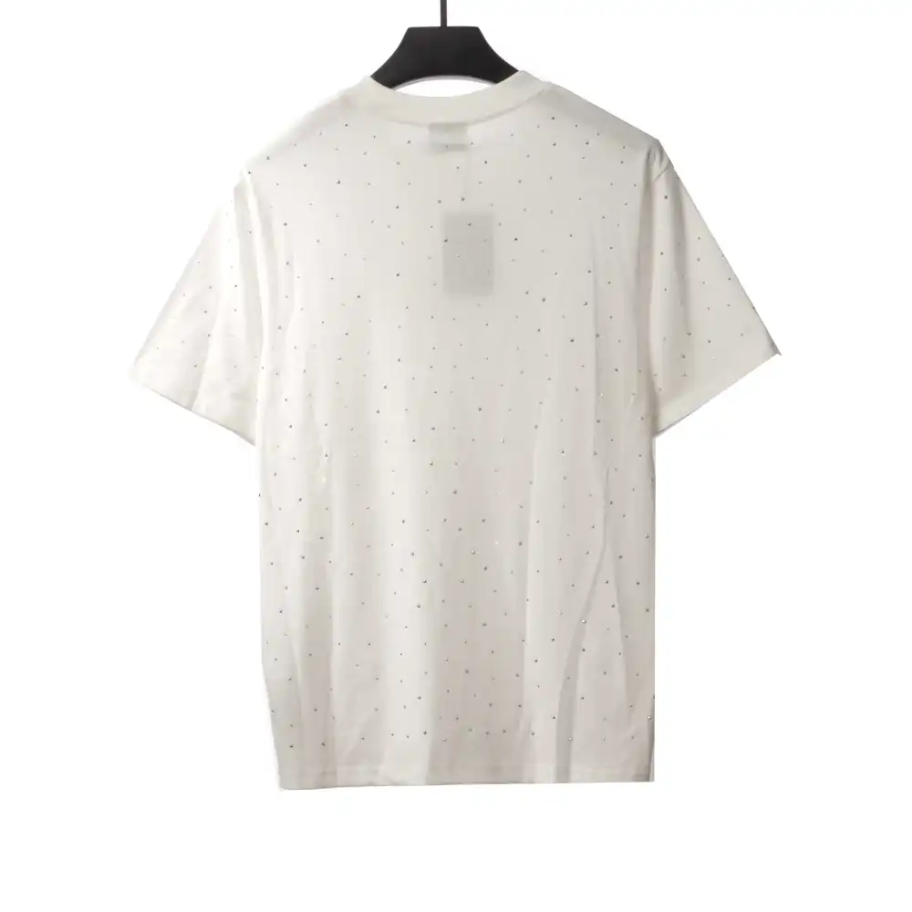  Balenciage starry rhinestone T-Shirts white