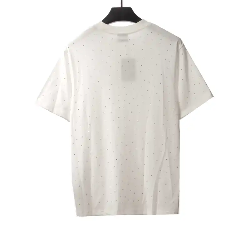  Balenciage starry rhinestone T-Shirts white