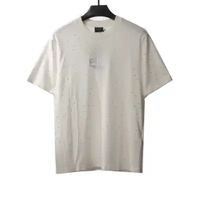  Balenciage starry rhinestone T-Shirts white 01