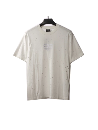 Balenciaga starry rhinestone T-Shirts white 01