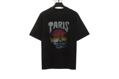 Balenciaga Sunset Beach Tower T-Shirts Black 01