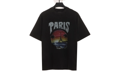 Balenciaga Sunset Beach Tower T-Shirts Black 01