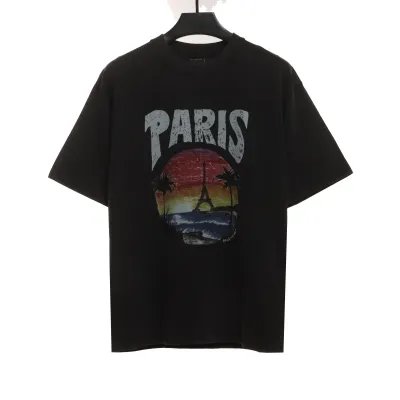 Balenciaga Sunset Beach Tower T-Shirts Black 01