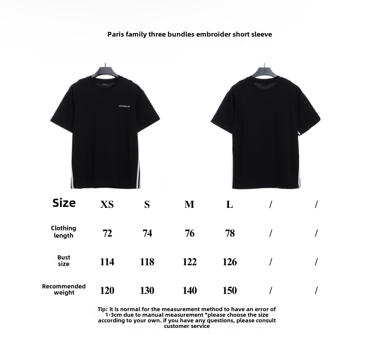 Balenciaga three strap embroidered T-Shirts 1