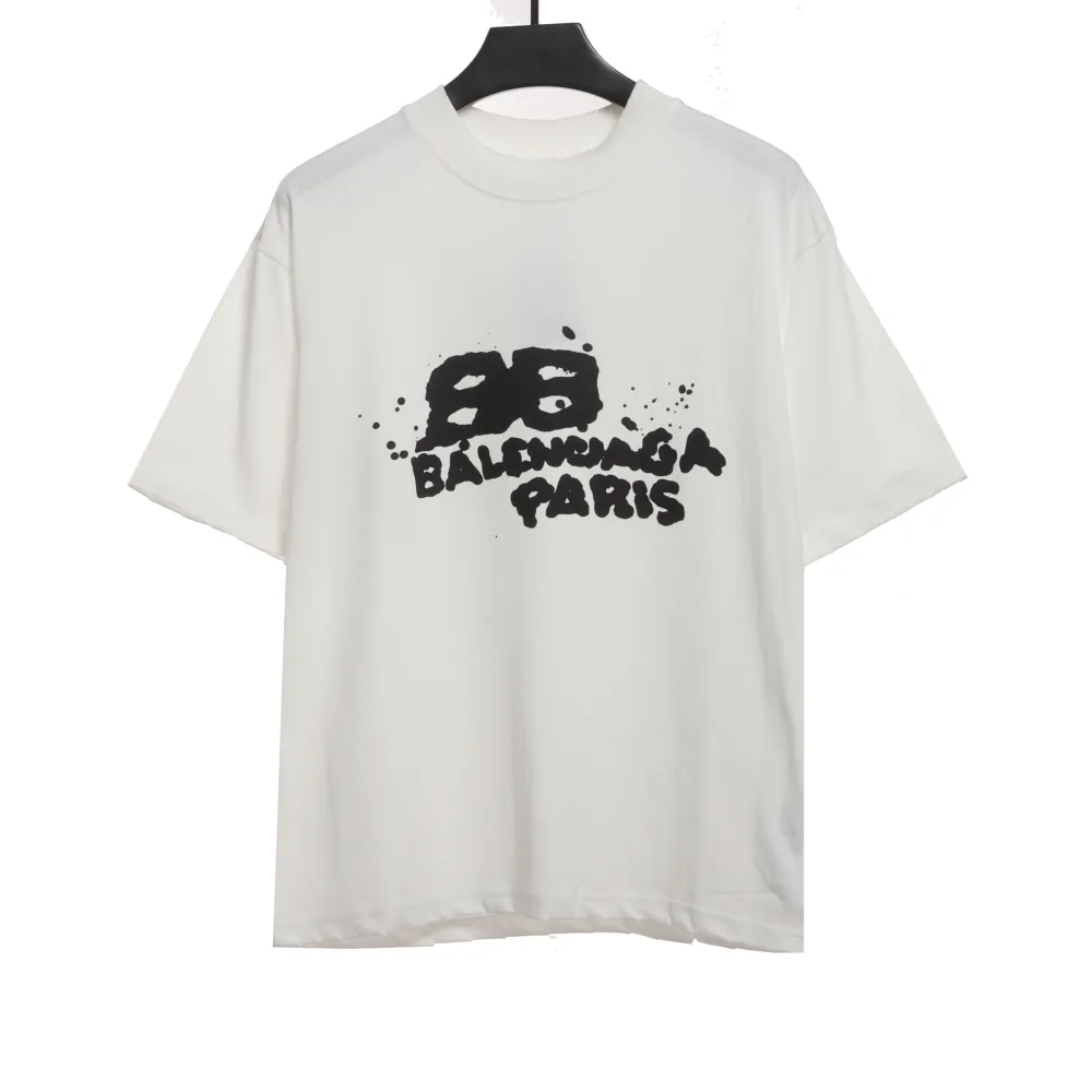  BalenciageHAND DRAW Double B Graffiti T-Shirts 4