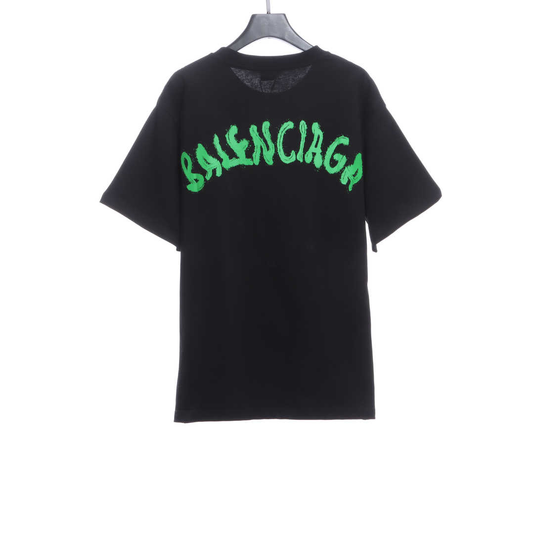 BalenciagaM logo LOGO embroidered T-Shirts 1