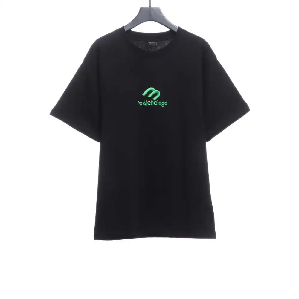 BalenciagaM logo LOGO embroidered T-Shirts 1