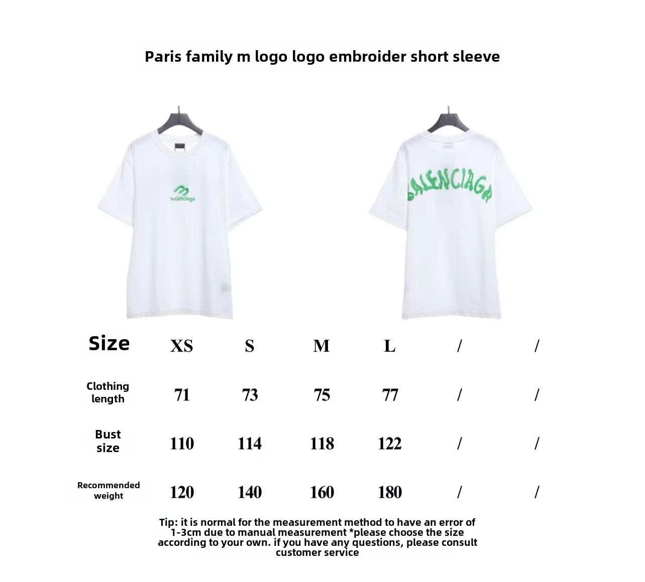 BalenciagaM logo LOGO embroidered T-Shirts 2