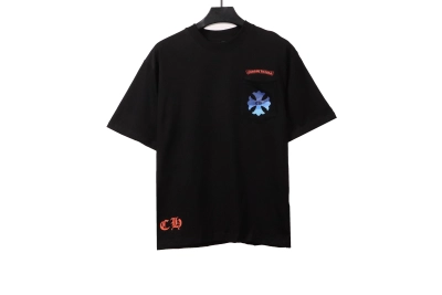 Chrome Hearts blue pocket Sanskrit print T-Shirts black 01
