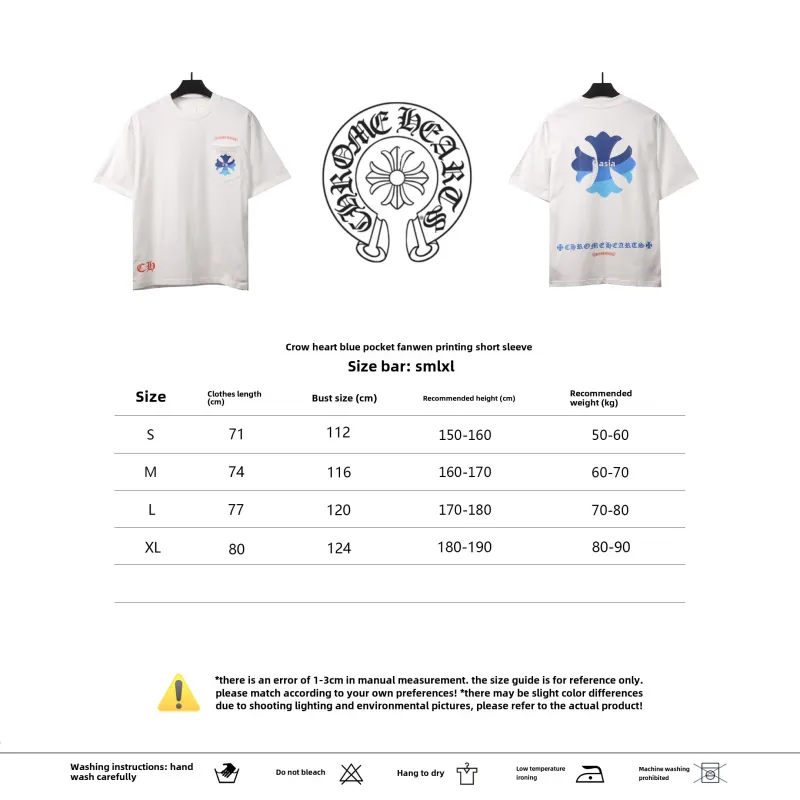  Chrome Hearts blue pocket Sanskrit print T-Shirts white