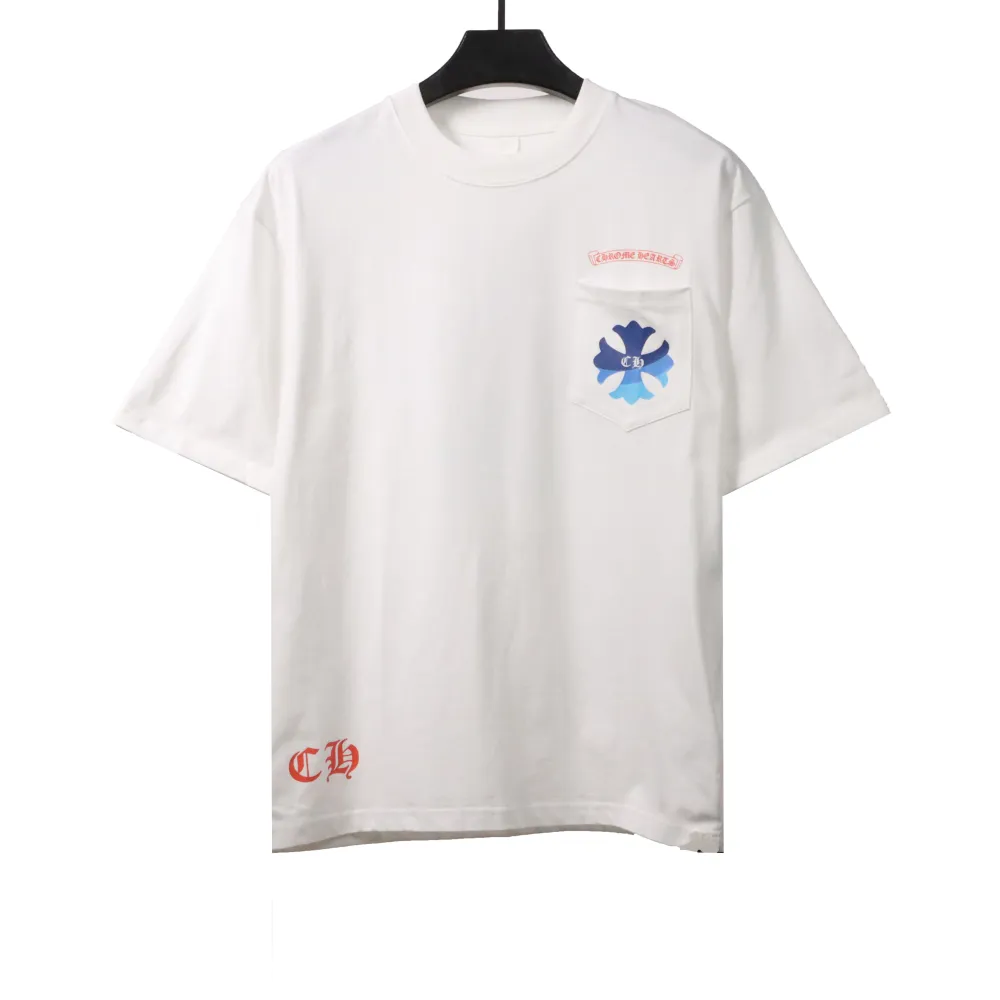  Chrome Hearts blue pocket Sanskrit print T-Shirts white