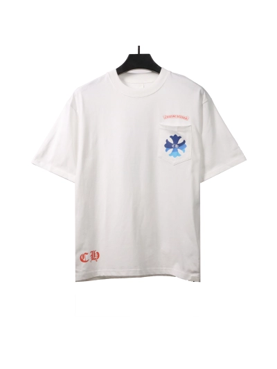 Chrome Hearts blue pocket Sanskrit print T-Shirts white 01