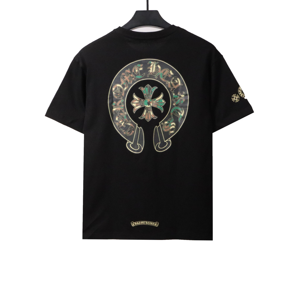  Chrome Hearts camouflage horseshoe print T-Shirts black