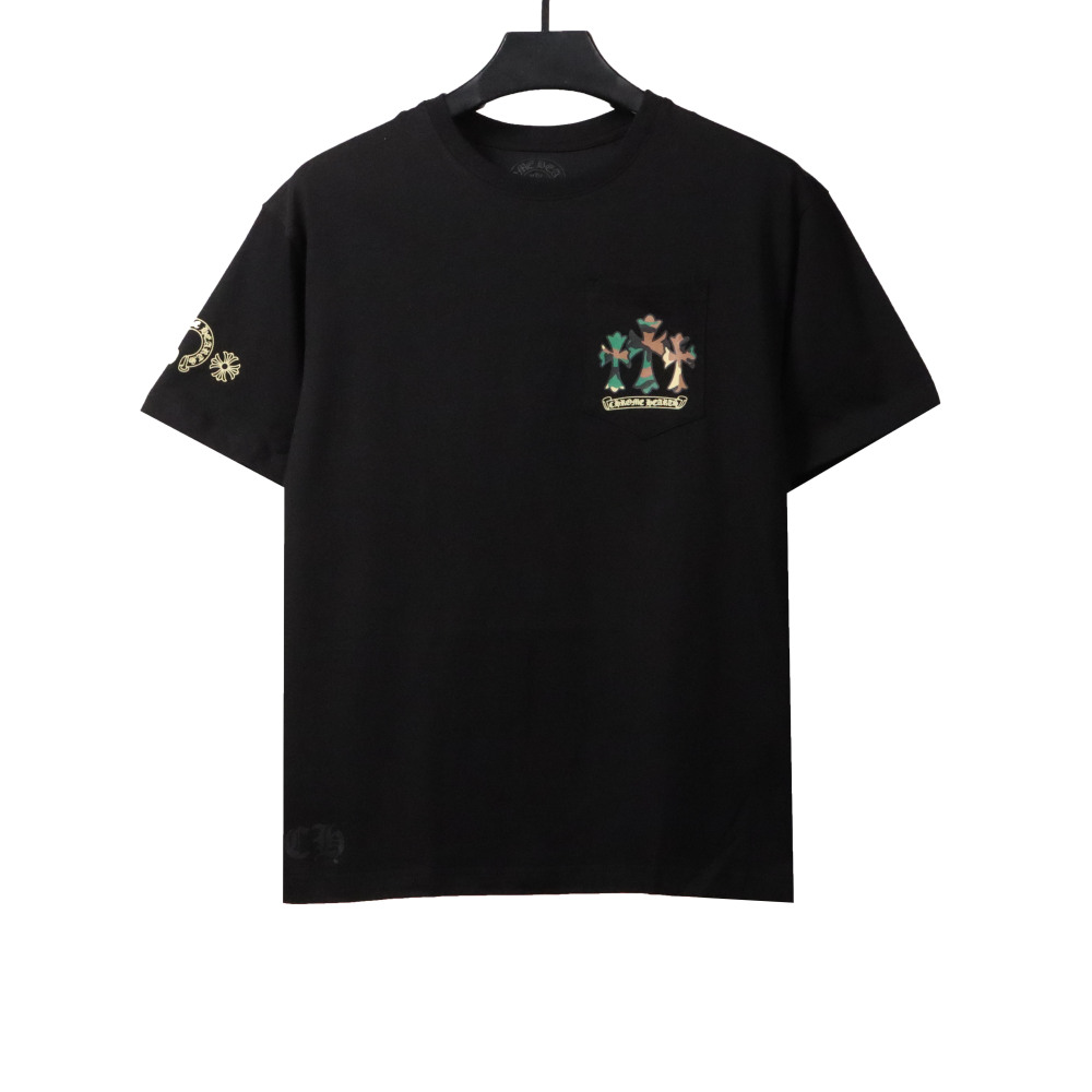  Chrome Hearts camouflage horseshoe print T-Shirts black