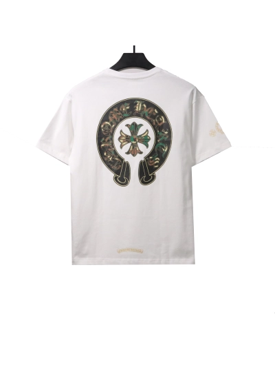 Chrome Hearts camouflage horseshoe print T-Shirts white 02