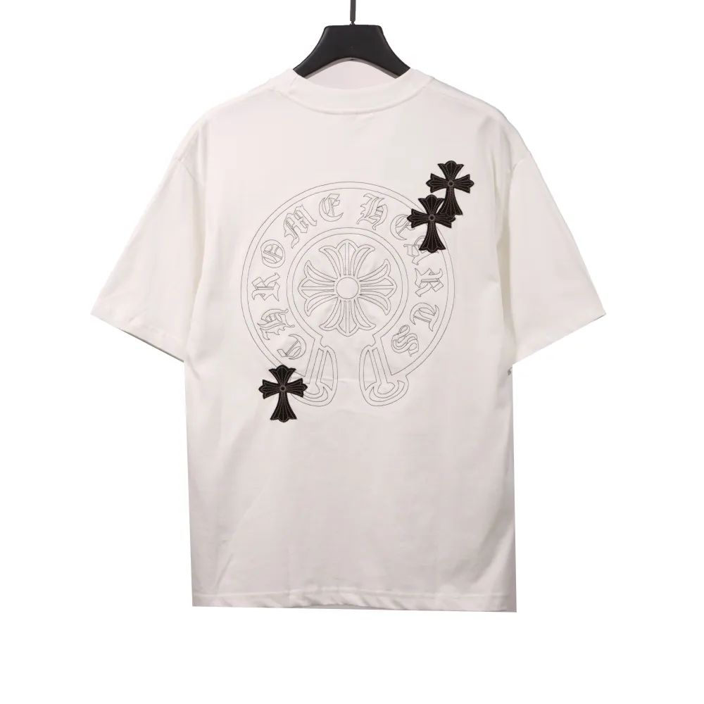  Chrome Hearts cross embroidery horseshoe patch T-Shirts