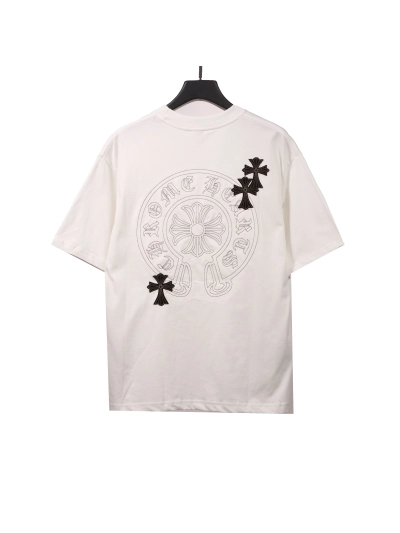 Chrome Hearts cross embroidery horseshoe patch T-Shirts 02