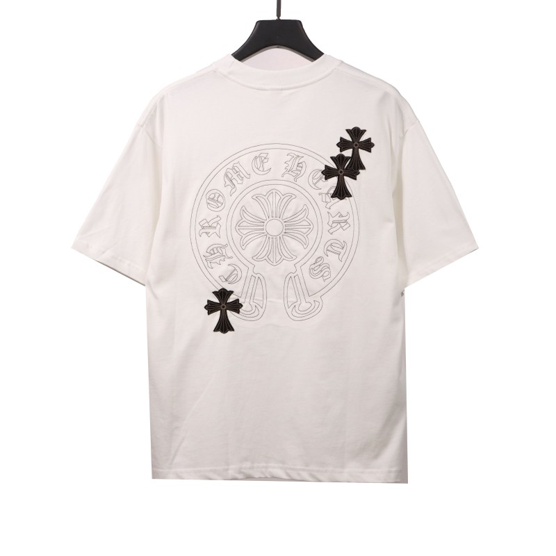  Chrome Hearts cross embroidery horseshoe patch T-Shirts