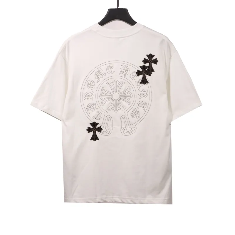  Chrome Hearts cross embroidery horseshoe patch T-Shirts