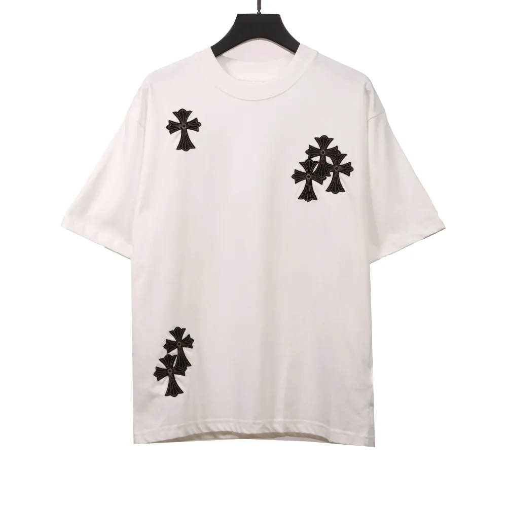  Chrome Hearts cross embroidery horseshoe patch T-Shirts