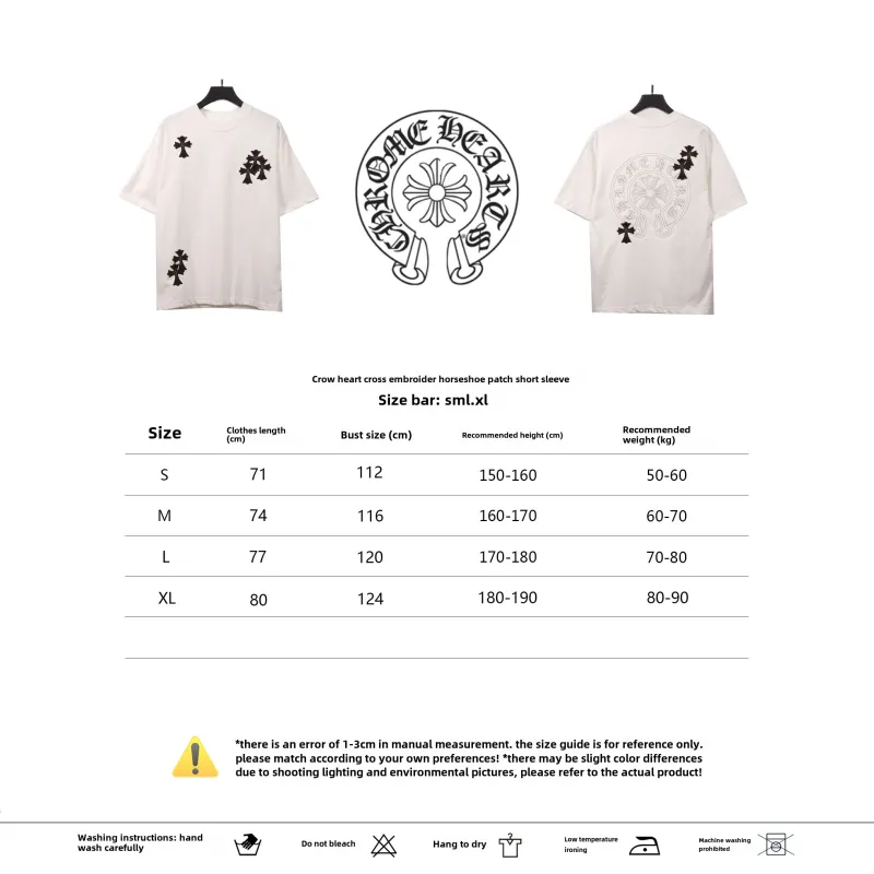  Chrome Hearts cross embroidery horseshoe patch T-Shirts