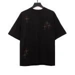  Chrome Hearts cross embroidery horseshoe patch T-Shirts black